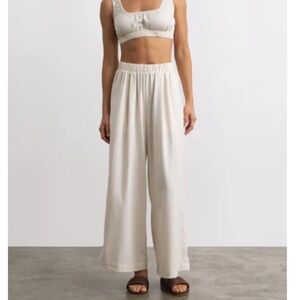Ozma Crop Wide Leg (Regen Silk Noil) Natural - S